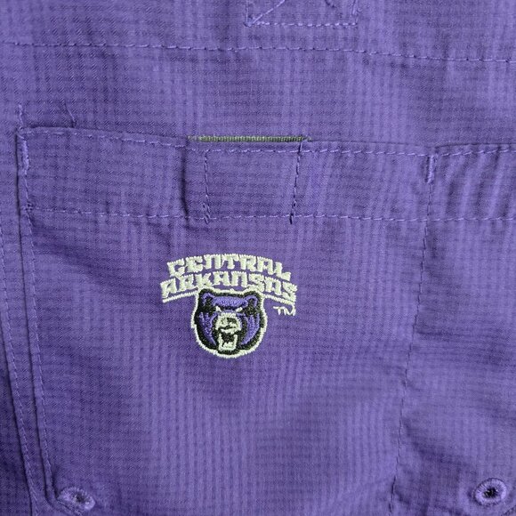 Mens Proedge Purple Central Arkansas Bears Shirt Button Up Short Sleeve Size XL - Picture 3 of 10